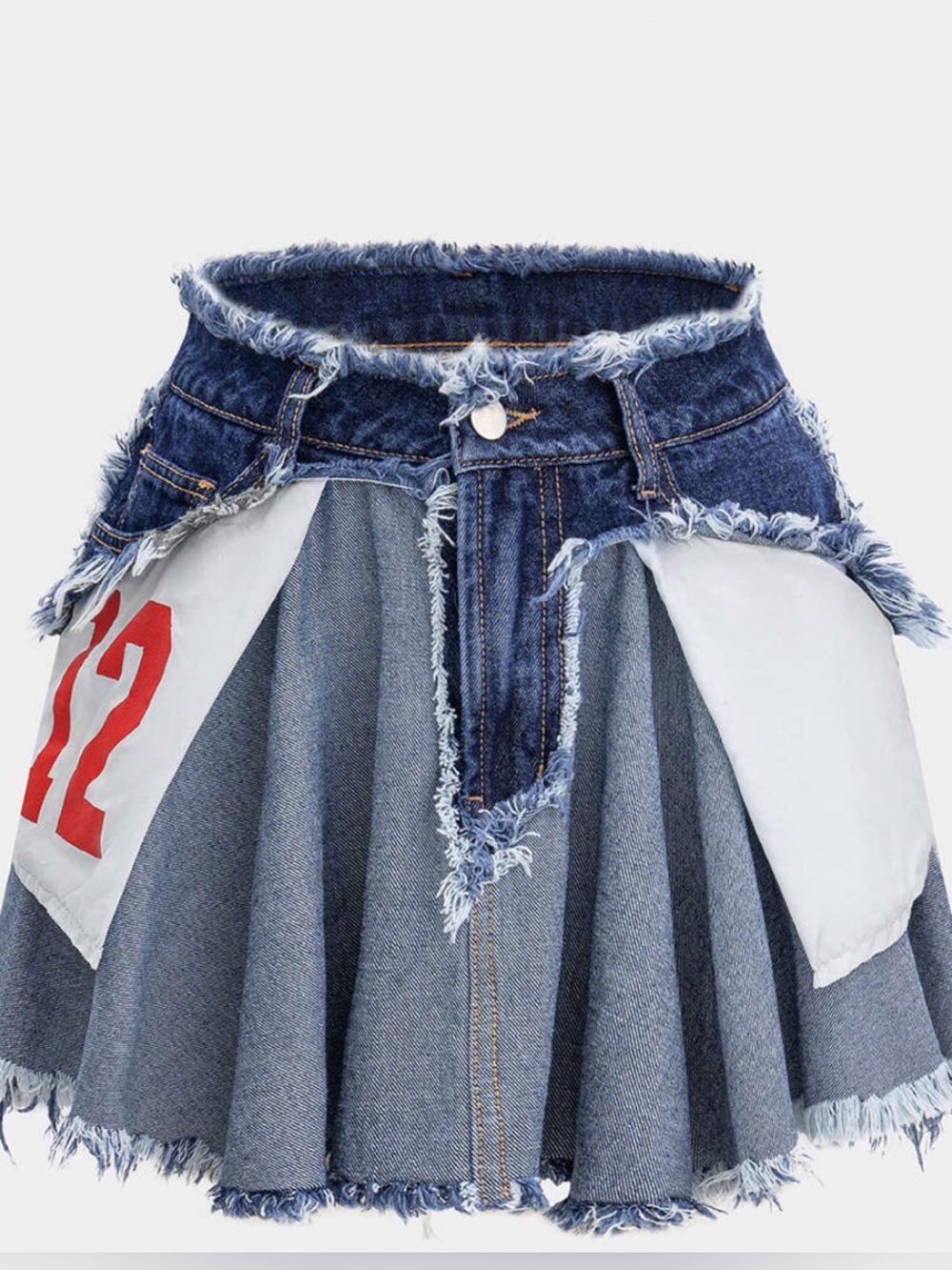 MICAS !! Frayed denim skirt